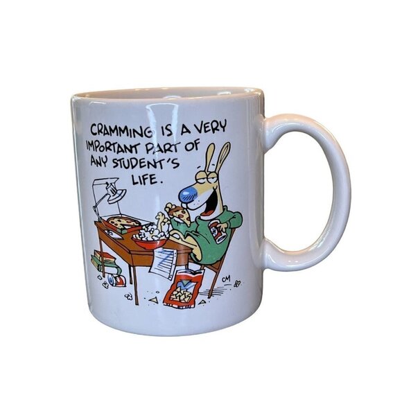 VINTAGE Shoebox Greetings‎ Hallmark Cramming Coffee Mug - Picture 1 of 6